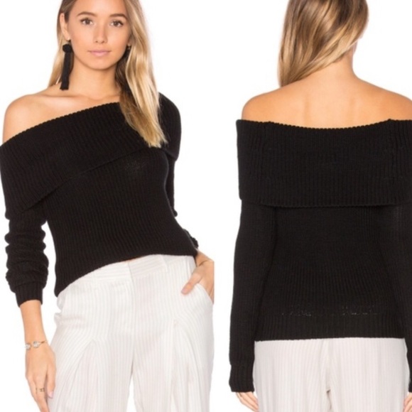 Lovers + Friends Sweaters - Lovers & Friends Foldover Sweater Cold Shoulder